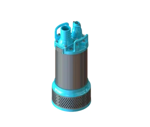 Electrobomba de achique sumergible Otorongo de 9 HP con motor trifásico y diseño cilíndrico para el manejo de sólidos de 10 mm.